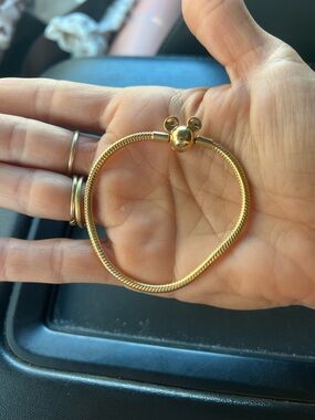 Pandora Gold Mouse-Head Snake Chain Bracelet